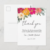Kleurrijke Zomer Bloem Bruidsfeest Dank Je Briefkaart (Voorkant / Achterkant)