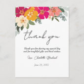 Kleurrijke Zomer Bloem Bruidsfeest Dank Je Briefkaart (Voorkant)