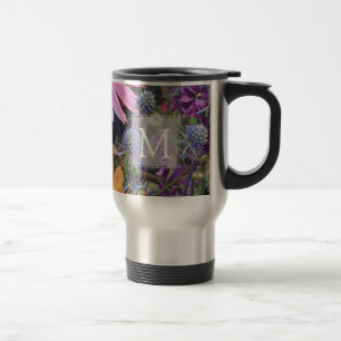 Kleurrijke Zomer Bloem Tuin Monogram Reisbeker