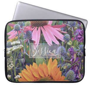Kleurrijke Zomer Bloem Tuin Persoonlijk Laptop Sleeve