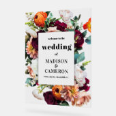 Kleurrijke zomer bloemen bruiloft acryl bord (Hoek)