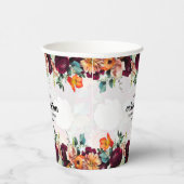 Kleurrijke zomer bloemen bruiloft papieren bekers (Rechts)