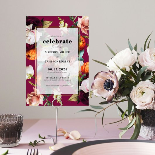 Kleurrijke Zomer Bloemen Bruiloft uitnodiging