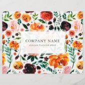 Kleurrijke zomer bloemen patroon service lijst flyer (Achterkant)