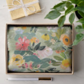 Kleurrijke zomer bloemenperzik Waterverf Decoupage Tissuepapier (Geschenk)