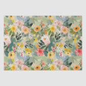 Kleurrijke zomer bloemenperzik Waterverf Decoupage Tissuepapier (Voorkant)