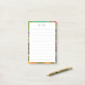 Kleurrijke zomer bloementuin grenzen post-it® notes (Op bureau)