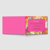 Kleurrijke zomer bloementuin roze bruiloft gastenboek (Volledig)