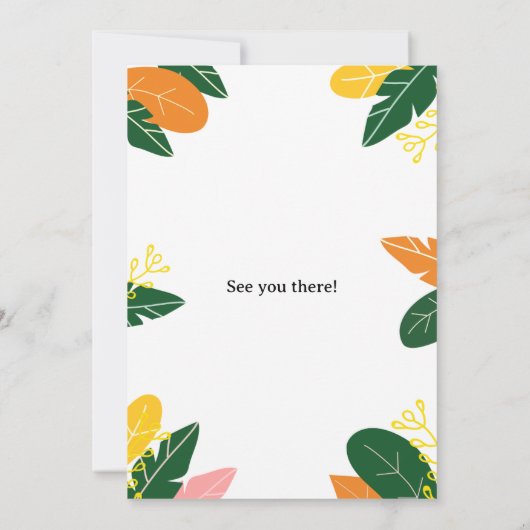 Kleurrijke Zomer Buurt Block Party Kaart (Achterkant)