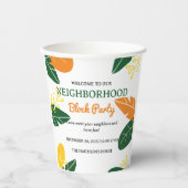 Kleurrijke Zomer Buurt Block Party Papieren Bekers (Voorkant)