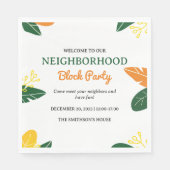 Kleurrijke Zomer Buurt Block Party Servet (Voorkant)