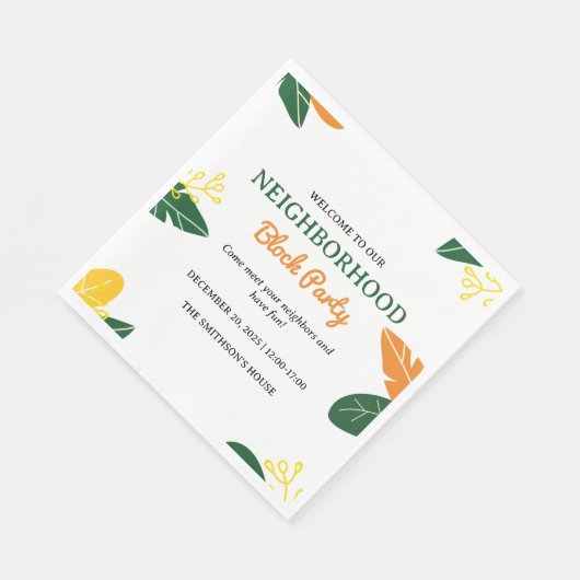 Kleurrijke Zomer Buurt Block Party Servet (Hoek)