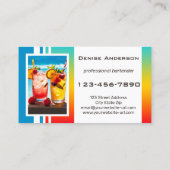 Kleurrijke zomer Cocktail Beach Bartender Visitekaartje (Achterkant)