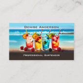 Kleurrijke zomer Cocktail Beach Bartender Visitekaartje (Voorkant)