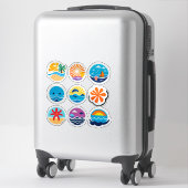 Kleurrijke Zomer Emoji Sticker (Koffer)