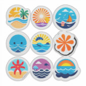 Kleurrijke Zomer Emoji Sticker (Voorkant)
