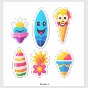 Kleurrijke Zomer Emoji Sticker