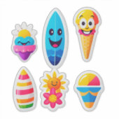 Kleurrijke Zomer Emoji Sticker (Voorkant)