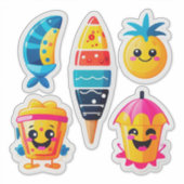 Kleurrijke Zomer Emoji Sticker (Voorkant)