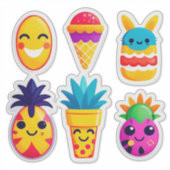 Kleurrijke Zomer Emoji Sticker (Voorkant)