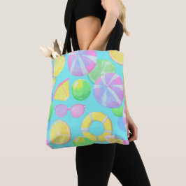 KLEURRIJKE ZOMER- EN STRANDTHEMA SCÈNE TOTE BAG