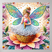 Kleurrijke zomer Fairy Two illustratie Folie Afdrukken (Voorkant)