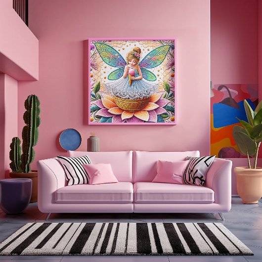 Kleurrijke zomer Fairy Two illustratie Folie Afdrukken