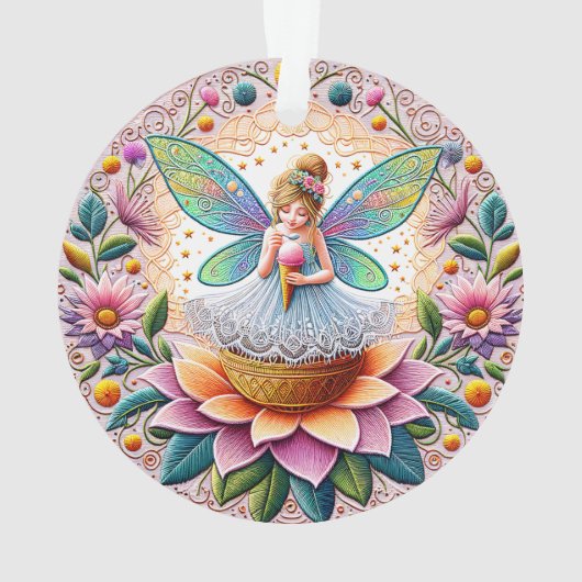 Kleurrijke zomer Fairy Two illustratie Ornament (achterkant)
