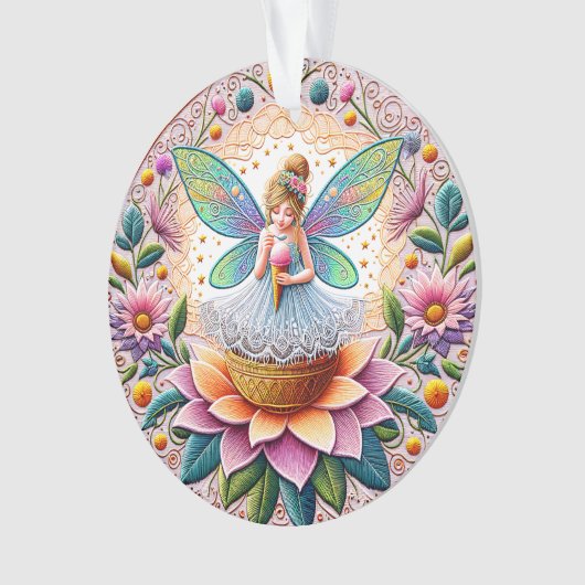 Kleurrijke zomer Fairy Two illustratie Ornament (voorkant)