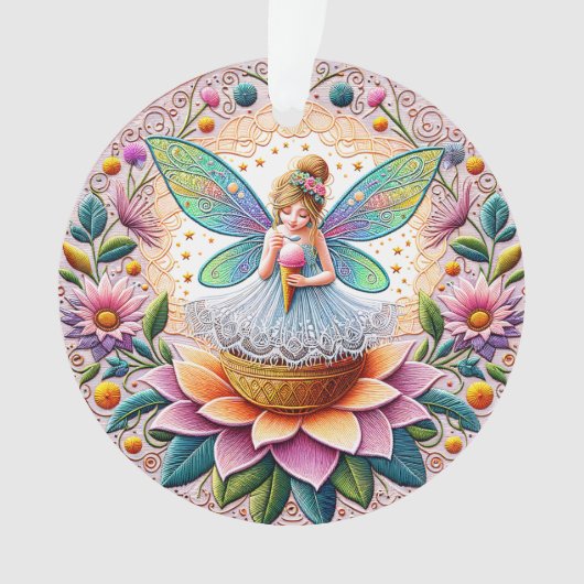 Kleurrijke zomer Fairy Two illustratie Ornament (voorkant)