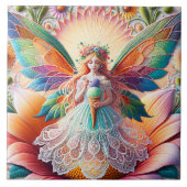 Kleurrijke zomer fee illustratie tegeltje (Voorkant)