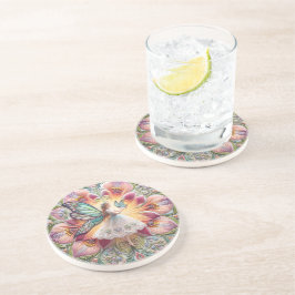 Kleurrijke zomer fee vlinder zandsteen onderzetter