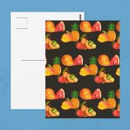 Kleurrijke Zomer Fruit Salade Briefkaart