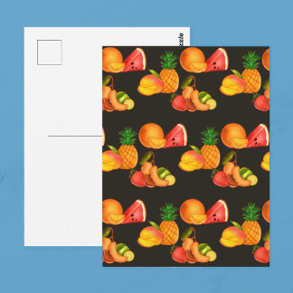 Kleurrijke Zomer Fruit Salade Briefkaart
