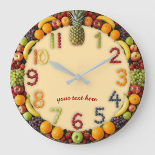 Kleurrijke Zomer Fruit Salade Wandklok - Op Maat