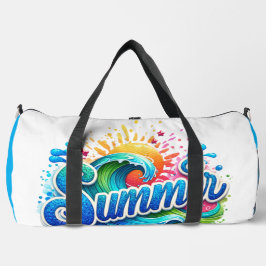 Kleurrijke Zomer Golven Grote Duffel Tas