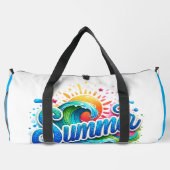 Kleurrijke Zomer Golven Grote Duffel Tas (Achterkant)