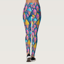 Kleurrijke zomer ijs kegels snoeppatroon leggings