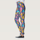 Kleurrijke zomer ijs kegels snoeppatroon leggings (Links)
