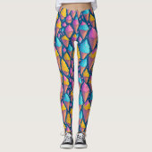 Kleurrijke zomer ijs kegels snoeppatroon leggings (Voorkant)