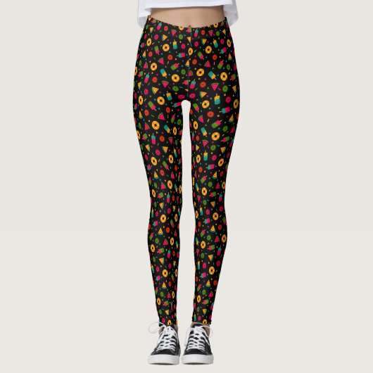 Kleurrijke zomer ijsje leggings (Voorkant)
