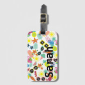 Kleurrijke Zomer Leuke Bagage Bagagelabel (Voorkant (verticaal))