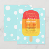 Kleurrijke zomer Lolly Popsicle Ice Cream Party Kaart (Voorkant / Achterkant)