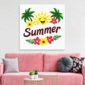 Kleurrijke Zomer Muurkunst Canvas Afdruk (Insitu (Woonkamer))