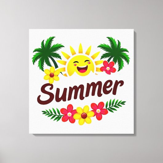Kleurrijke Zomer Muurkunst Canvas Afdruk (Voorkant)