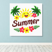 Kleurrijke Zomer Muurkunst Canvas Afdruk (Insitu (Houten vloer))