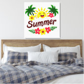 Kleurrijke Zomer Muurkunst Canvas Afdruk (Insitu (Slaapkamer))