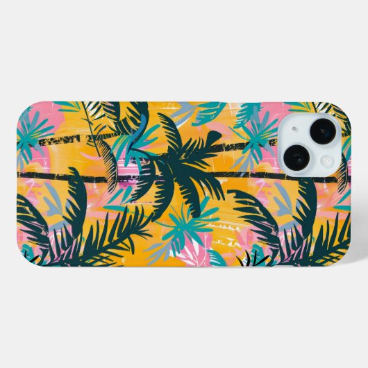 Kleurrijke zomer palmboom patroon Case-Mate iPhone case (Achterkant (horizontaal))