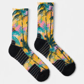 Kleurrijke zomer palmboom patroon sokken (Rechts)
