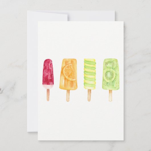 Kleurrijke Zomer Popsicle Party Uitnodigingen (Achterkant)